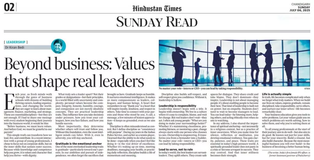 Leadership | Beyond business: Values that shape real leaders