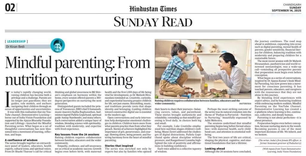 Leadership- Mindful parenting: A journey from nutrition to nurturing