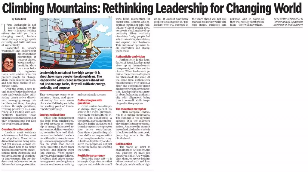 Leadership- Climbing Mountains: Rethinking Leadership for Changing World