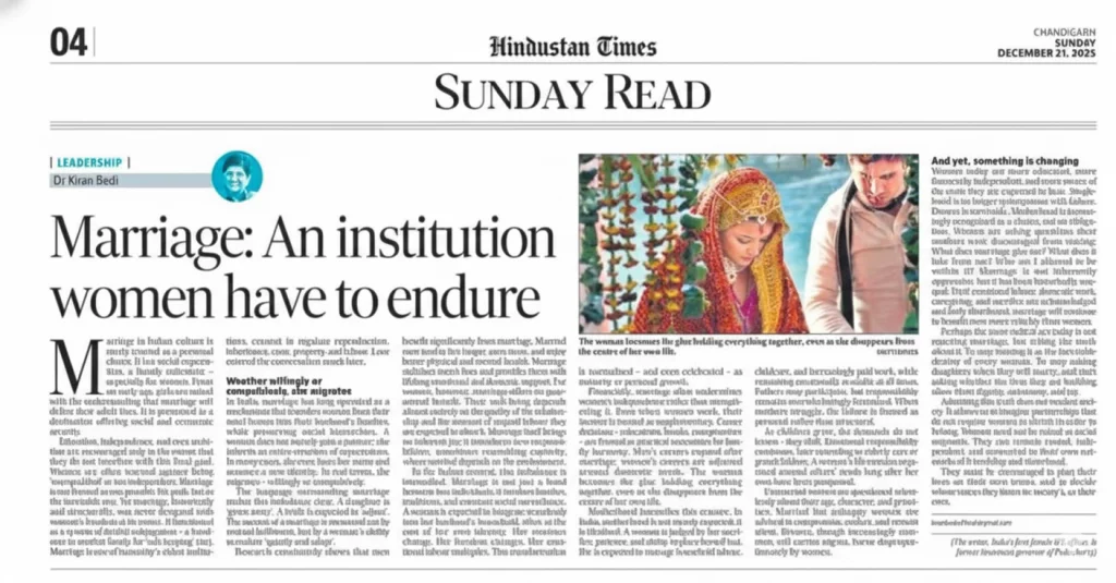 Leadership- Marriage: an institution women have to endure