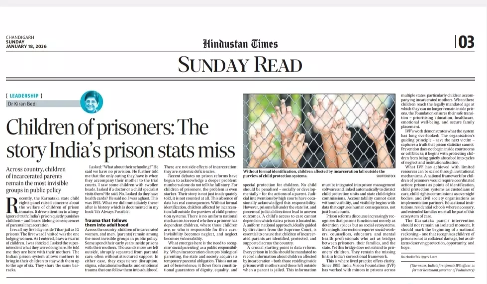 Leadership- Children of prisoners: The story India’s prison data doesn’t tell