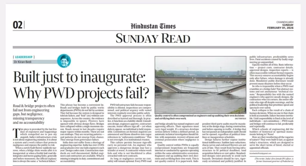 Leadership- Built just to inaugurate: Why PWD projects fail?